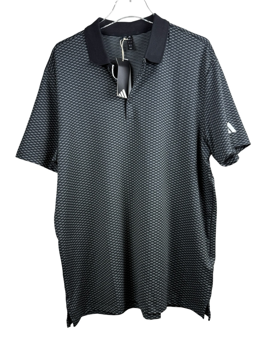 Adidas BTC Textured Black Stretch Golf Polo Shirt Men's Size XL NWT MSRP $90